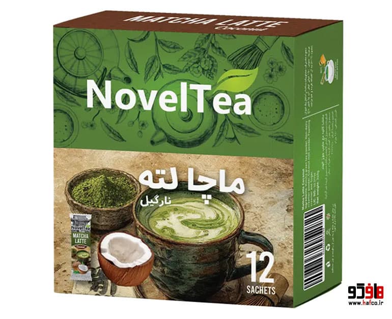 ماچا لته شیر نارگیل ناول تی بسته 12 عددی