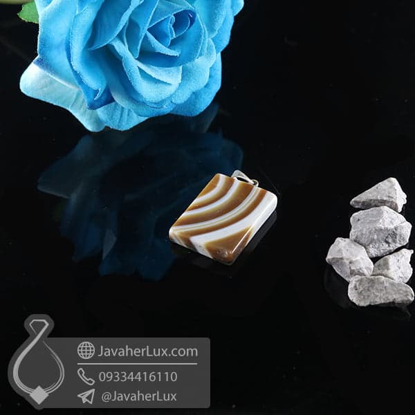گردنبند سنگ عقیق سلیمانی _ کد : 400742