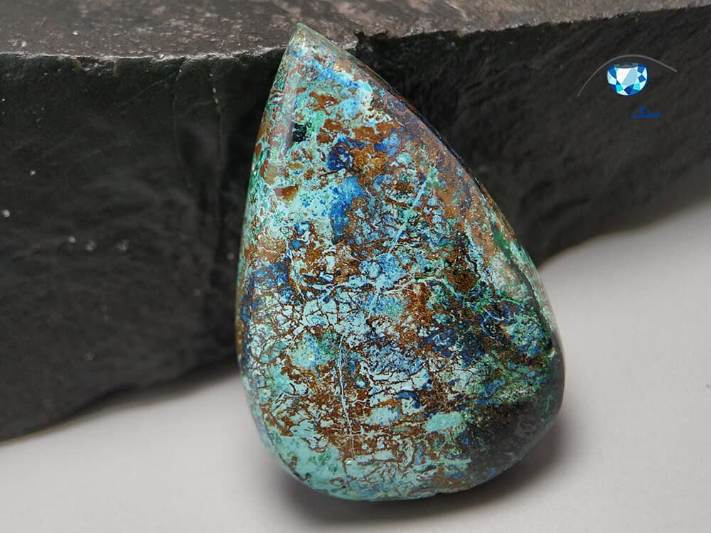 سنگ کریزوکولا طبیعی اشکی 7.1 گرم — تصویر ۵