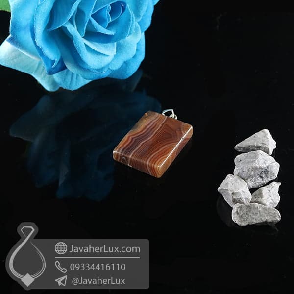 گردنبند سنگ عقیق سلیمانی _ کد : 400738