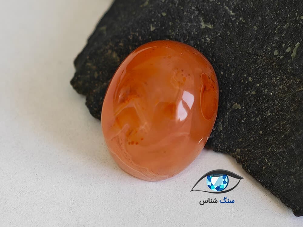 نگین کارنلین نارنجی 1.4 گرم — تصویر ۲