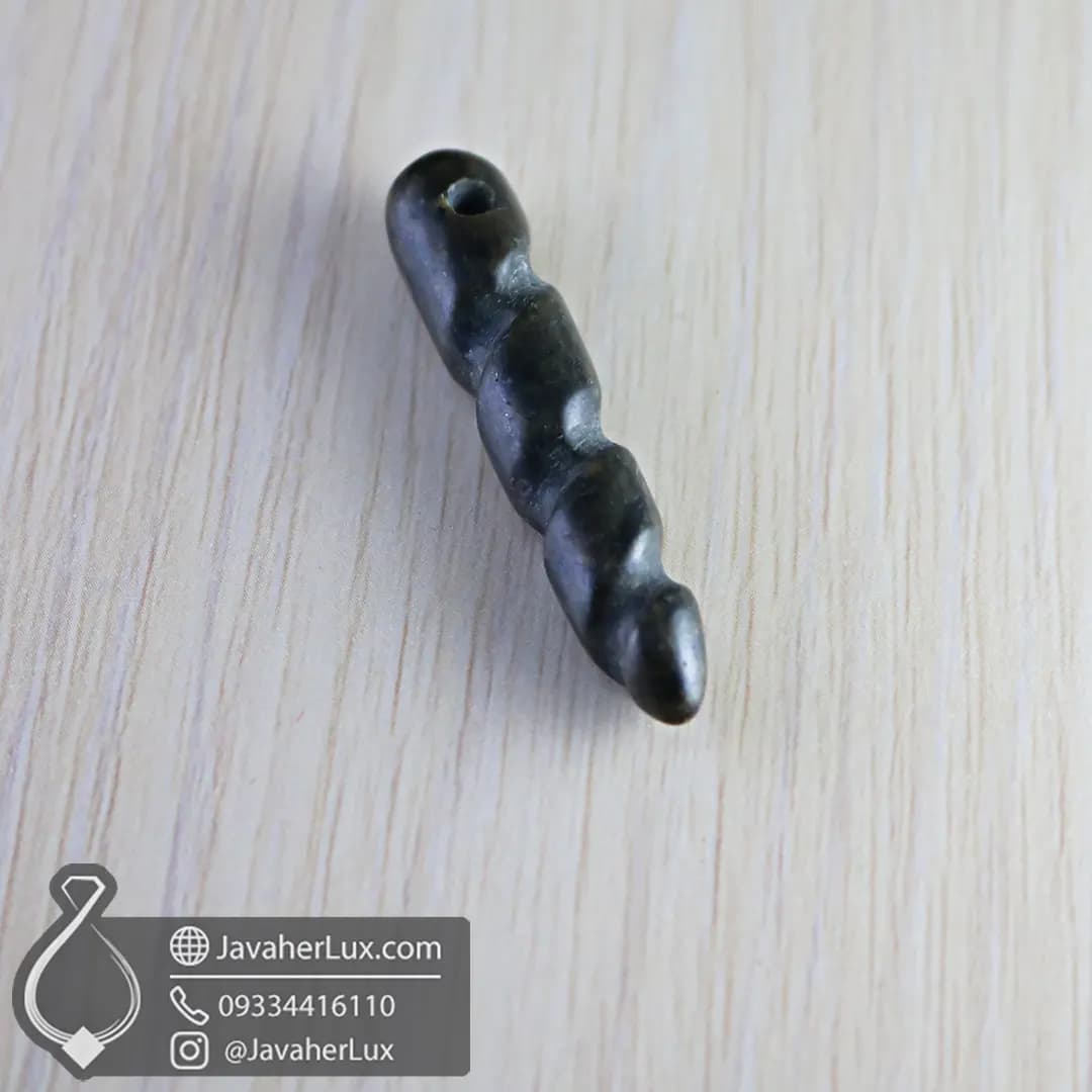 گردنبند سنگ هبهاب مهره اصل _ کد : 400732 — تصویر ۴