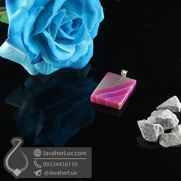 گردنبند سنگ عقیق سلیمانی _ کد : 400728