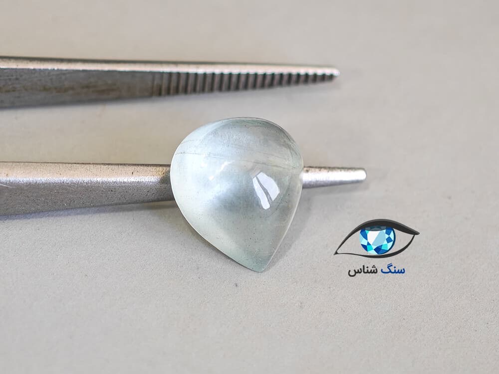 سنگ آکوامارین طبیعی 3.4 قیراط — تصویر ۳