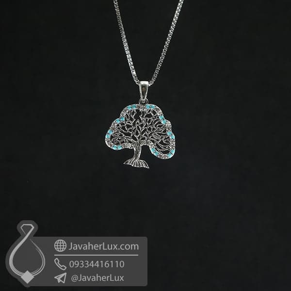 گردنبند نقره طرح درخت زندگی _ کد : 100743