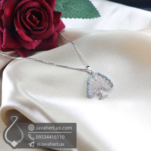 گردنبند نقره طرح درخت زندگی _ کد : 100743 — تصویر ۲