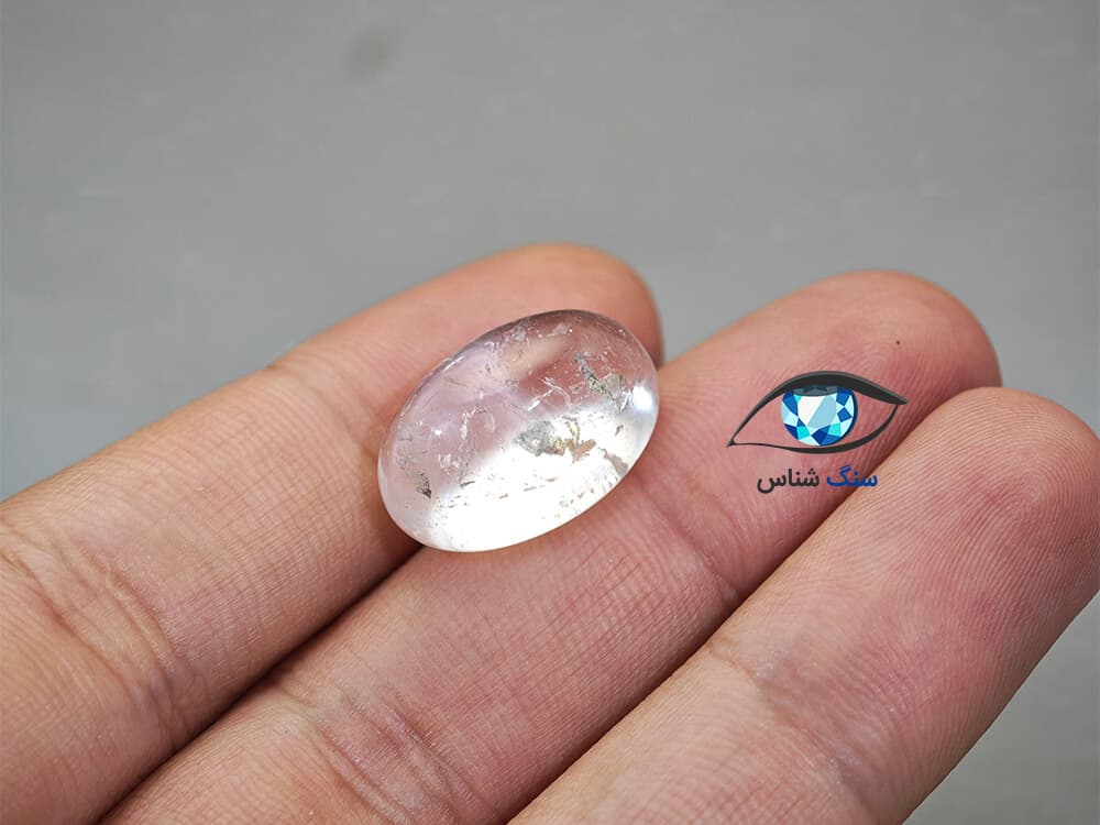 نگین کوارتز بی رنگ بیضی 3.9 گرم — تصویر ۲