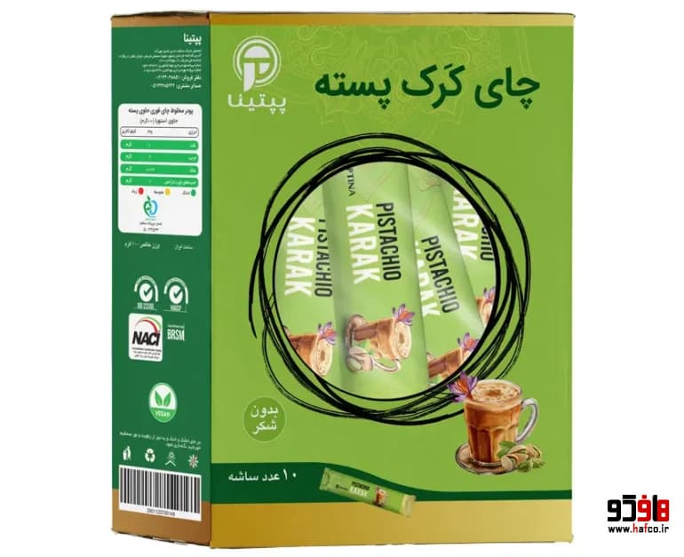 چای کرک پسته زعفرانی پپتینا بسته 10 عددی