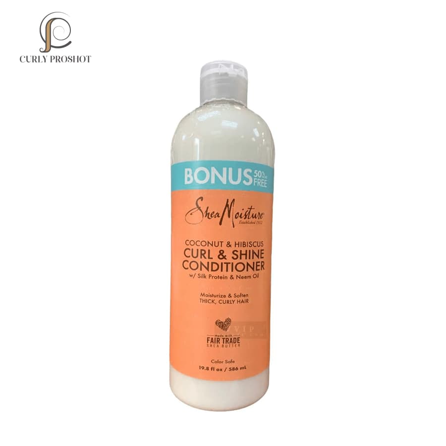 نرم کننده داخل حمام نارگیل و گل ختمی شی مویسچر SheaMoisture Coconut & Hibiscus Curl Shine Conditioner 586ml