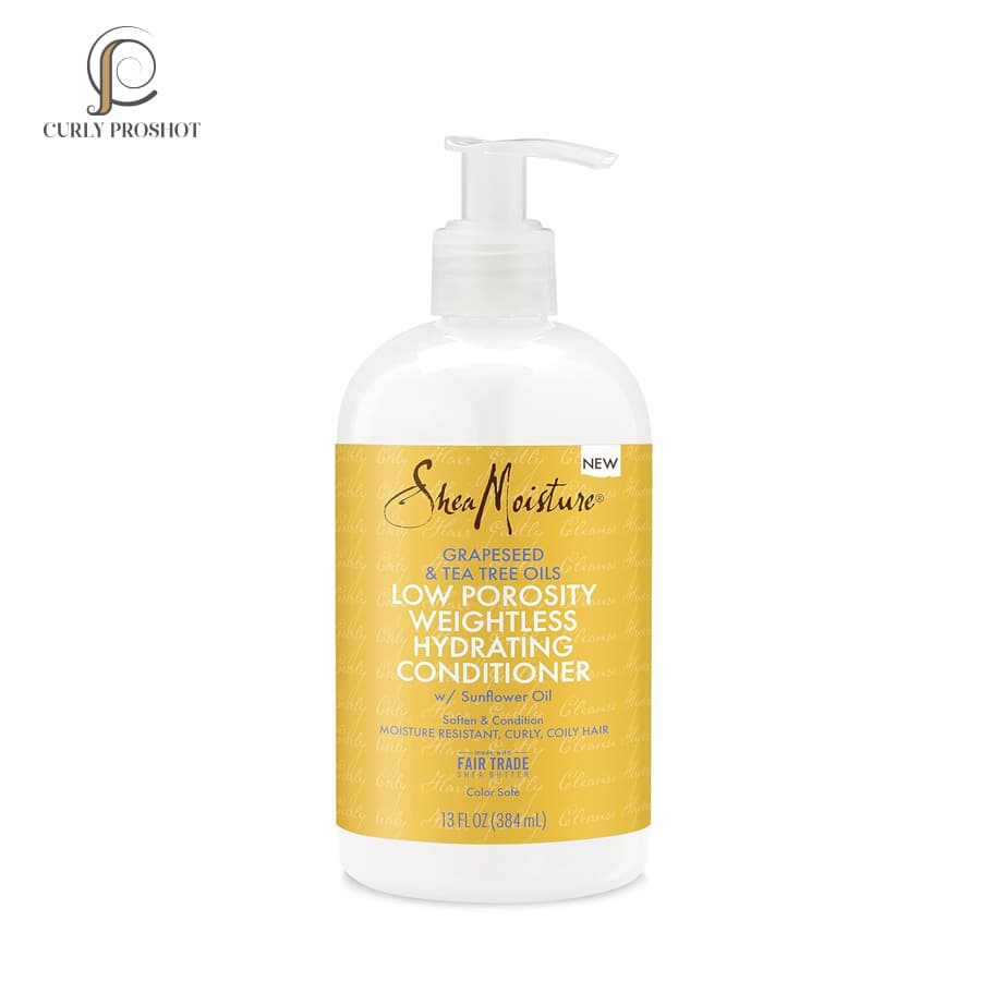 نرم کننده داخل حمام هسته انگور و روغن درخت چای شی مویسچر SheaMoisture Low Porosity Weightless Hydrating Conditioner 384ml