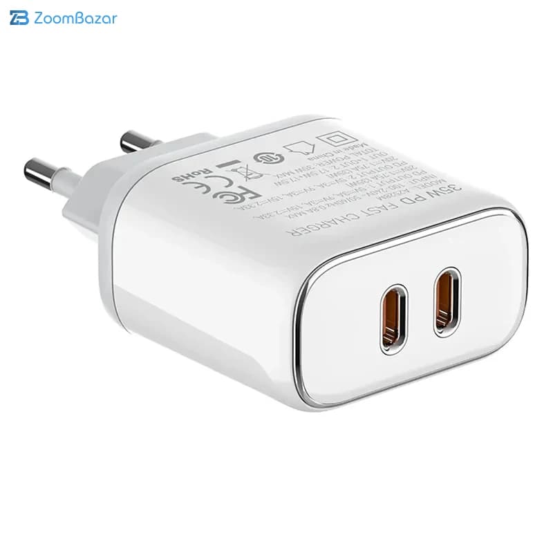 شارژر دیواری فست شارژ تایپ سی 2 پورت 35 وات الدنیو مدل A2528M — تصویر ۷