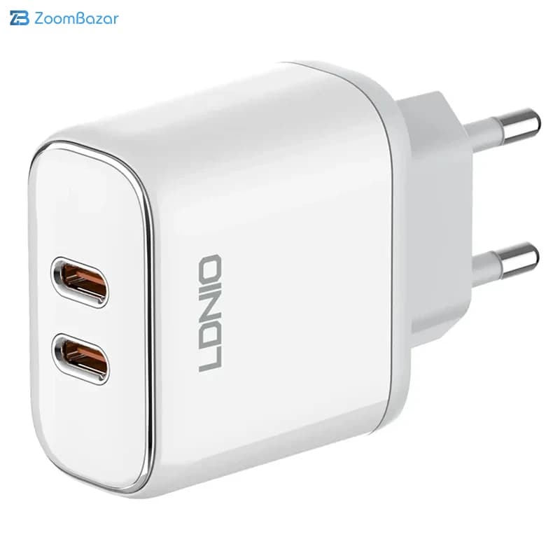 شارژر دیواری فست شارژ تایپ سی 2 پورت 35 وات الدنیو مدل A2528M — تصویر ۸