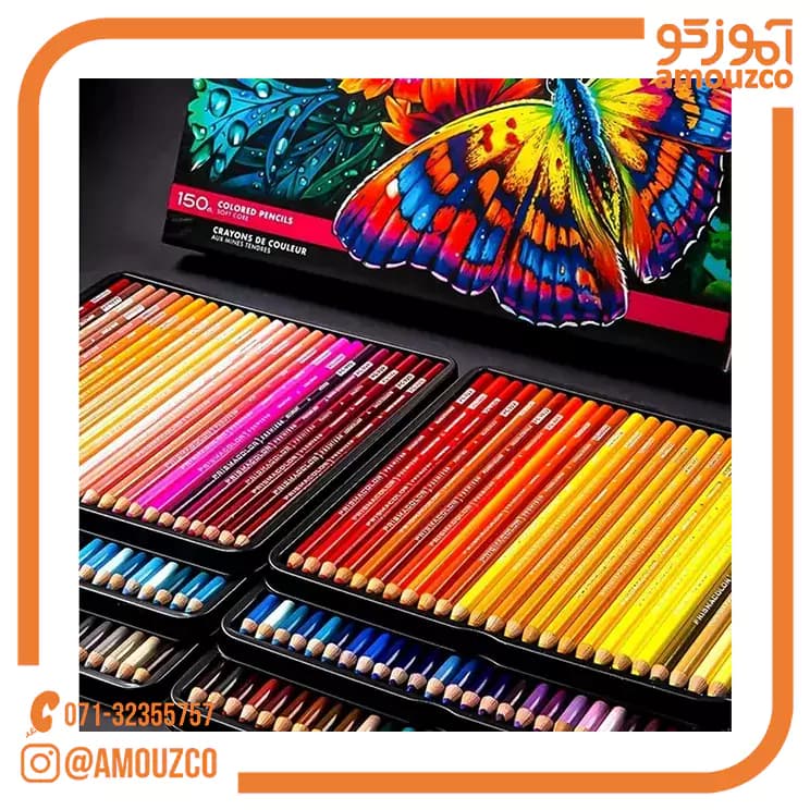 مدادرنگی 150 رنگ پریسماکالر حرفه ای — تصویر ۳
