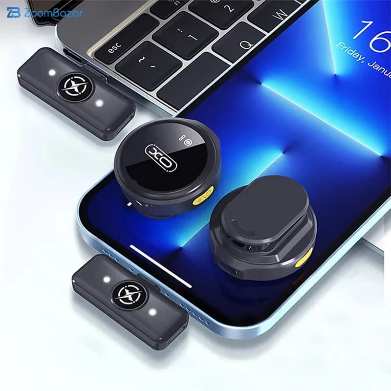 میکروفون یقه ای بی سیم ایکس او مدل MC12 با نویز کنسلینگ — تصویر ۵