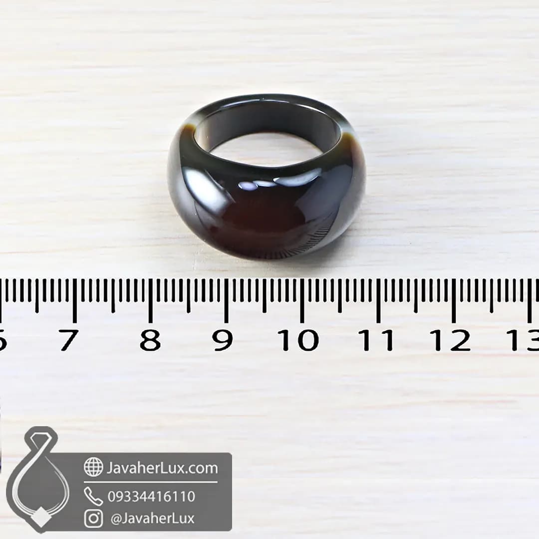 انگشتر تمام سنگ عقیق سلیمانی _ کد : 400681 — تصویر ۶