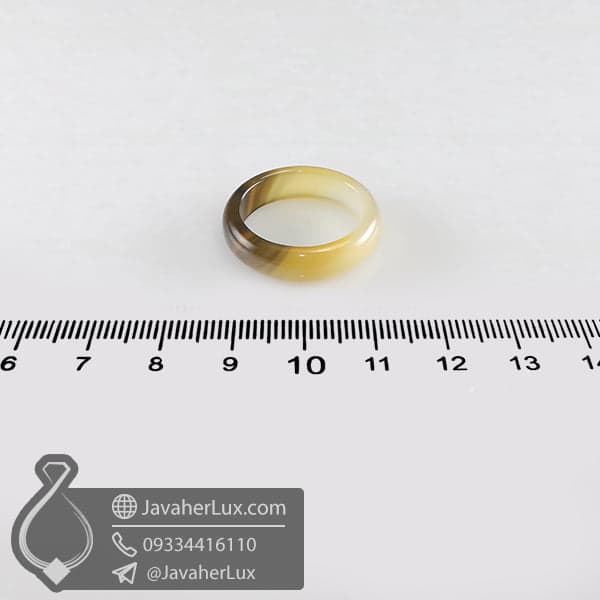 حلقه سنگ عقیق سلیمانی _ کد : 400670 — تصویر ۳
