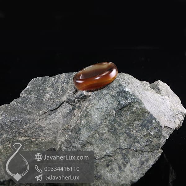 حلقه سنگ عقیق سلیمانی _ کد : 400667 — تصویر ۲