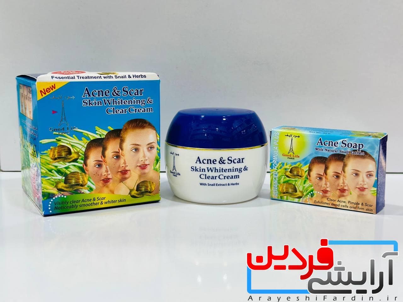 کرم حلزون و صابون سفید کننده و ضد جوش