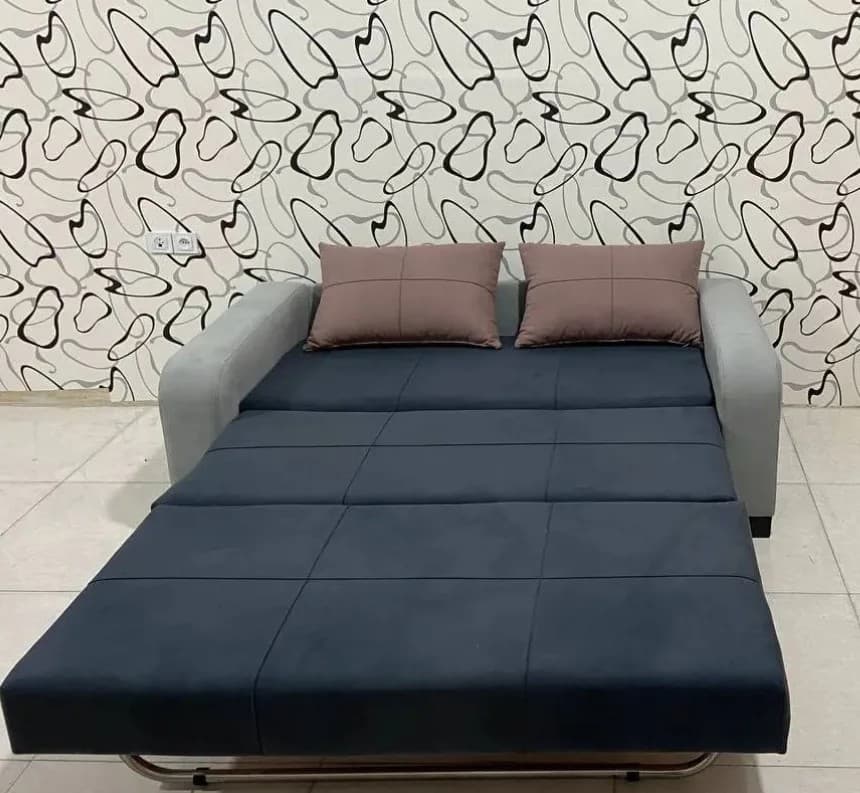 مبل تختخوابشو دو نفره آلما – دسته پارچه ای (عرض 140) — تصویر ۵