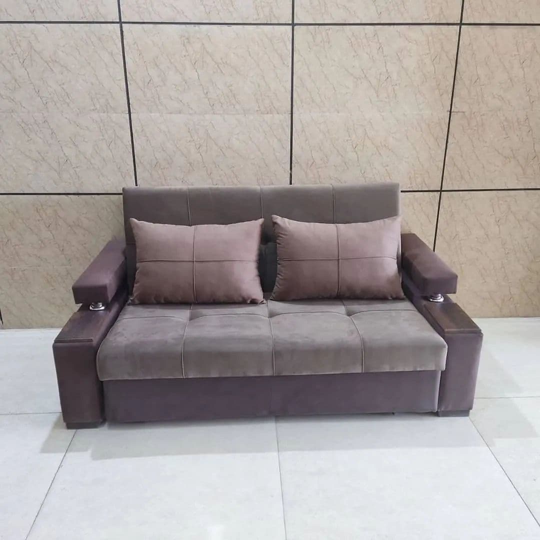 مبل تختخوابشو دو نفره آلما – دسته پارچه ای (عرض 140)