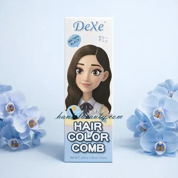 شامپو رنگ مو شانه‌ دار دکسی DeXe Brown Black