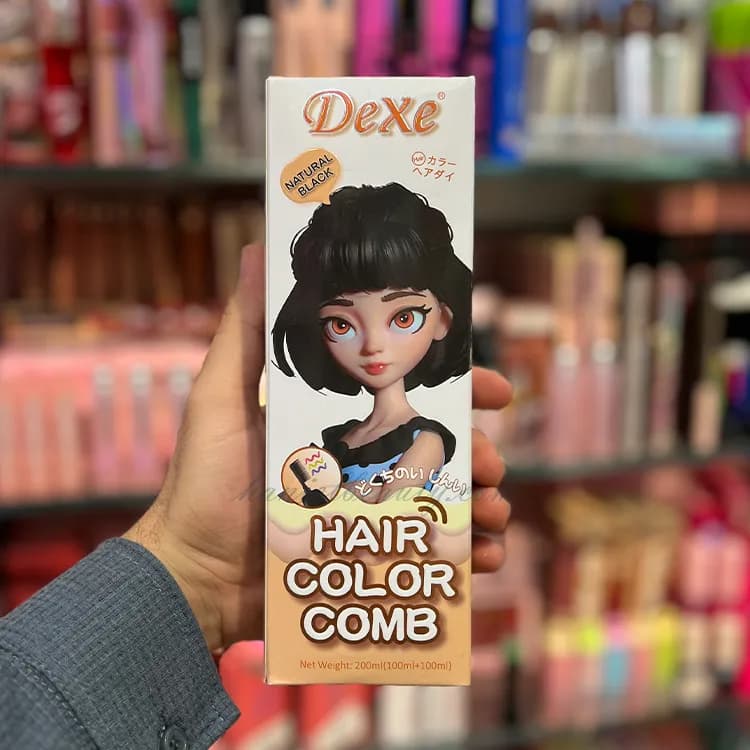 شامپو رنگ مو شانه‌دار دکسی DeXe Natural Black — تصویر ۳