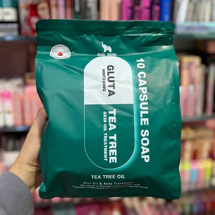 صابون کپسولی فیل اسکین مدل گلوتا و چای سبز — تصویر ۴