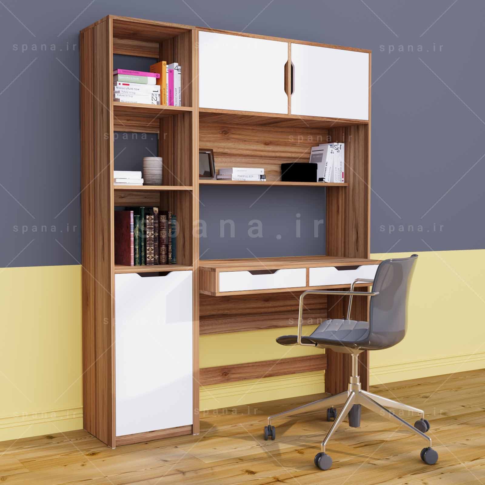 میز تحریر و کتابخانه مودنا – کد KT01 — تصویر ۳