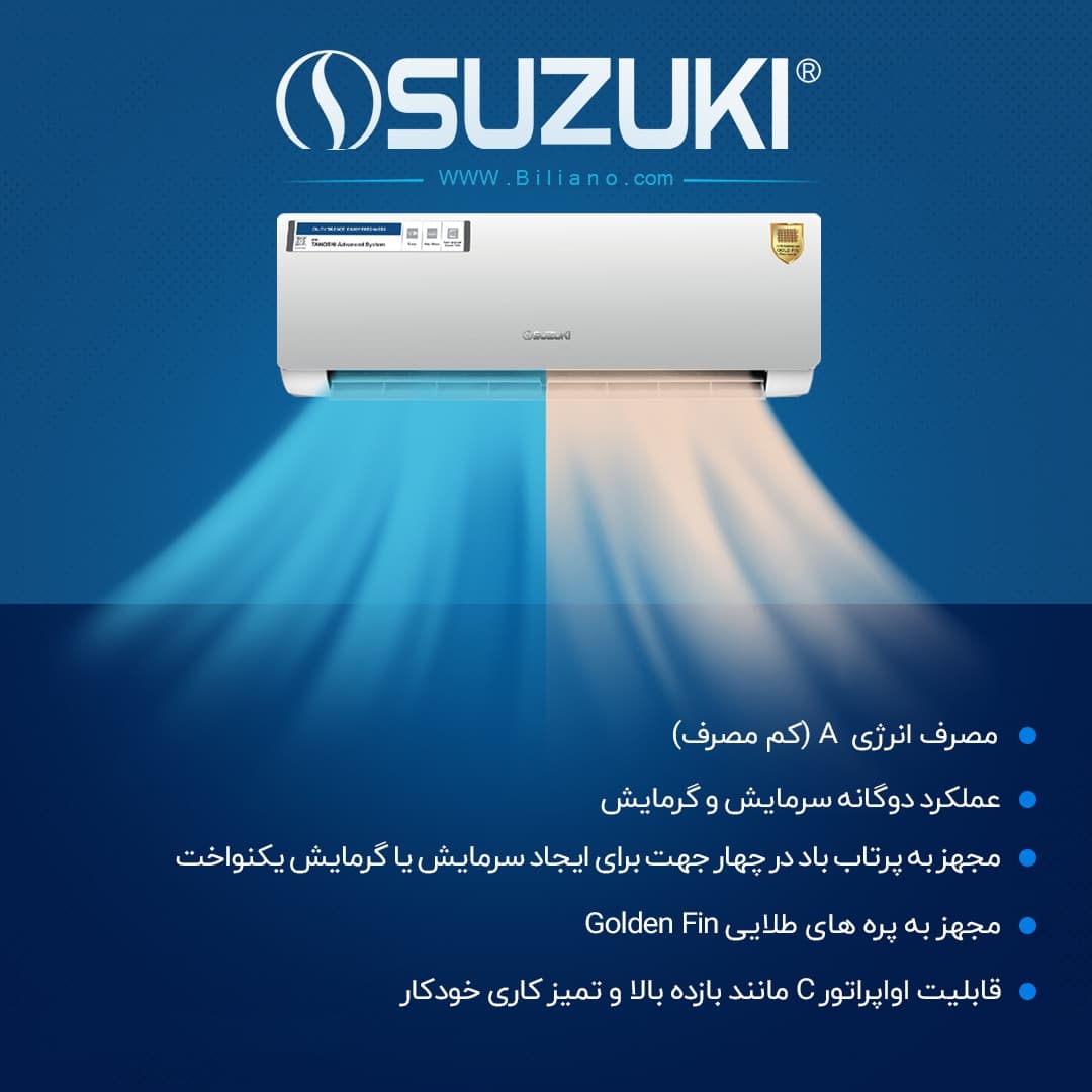 کولر گازی 18 هزار سوزوکی سری تانوشی مدل 18H410 — تصویر ۵