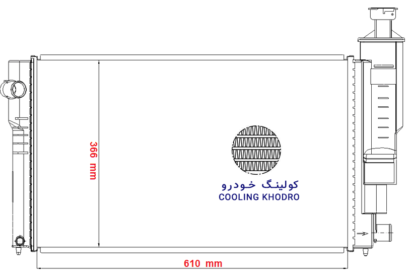 رادیاتور پژو پارس اتوماتیک (موتور TU5) AT1 — تصویر ۲
