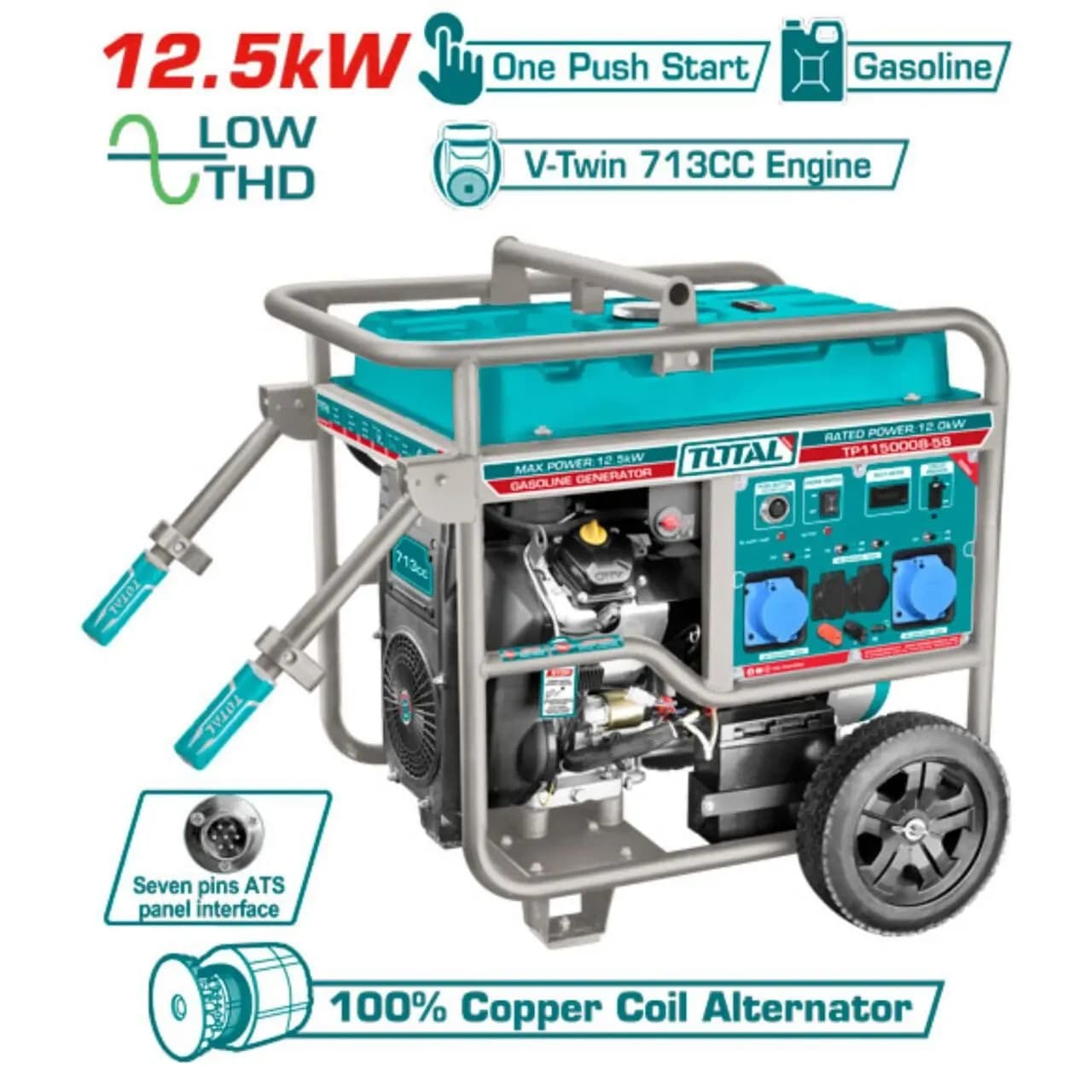 موتور برق ۱۲/۵ کیلو وات دو سیلندر توتال مدل TP11500008‑SB