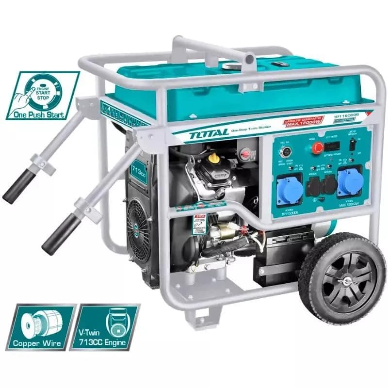 موتور برق ۱۲/۵ کیلو وات دو سیلندر توتال مدل TP11500008‑SB — تصویر ۲