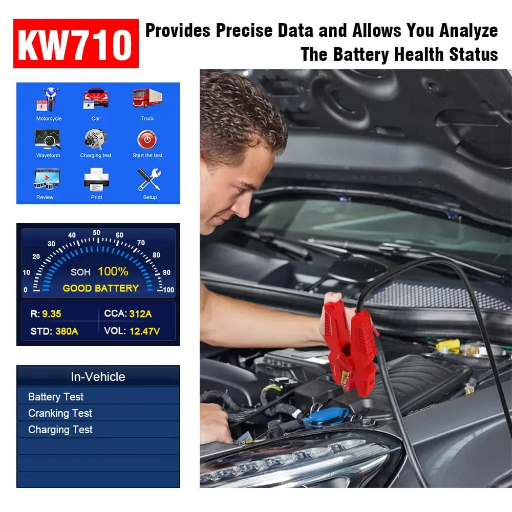 تستر باطری konnwei مدل kw-710 — تصویر ۲