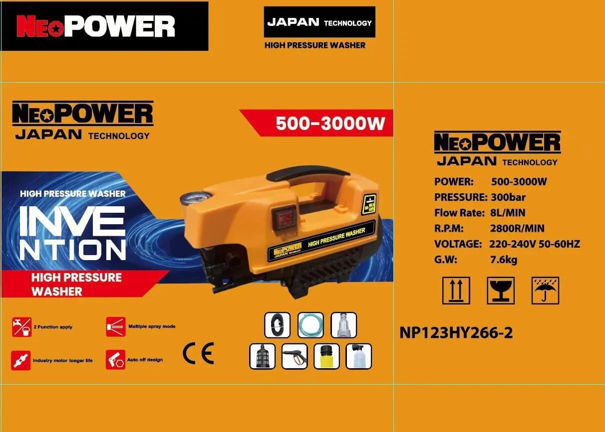 کارواش دینامی 300 بار نئو پاور مدل NP123HY266-2