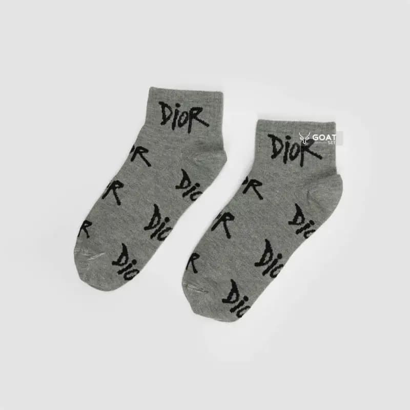 جوراب مچی دخترانه طوسی طرح Dior