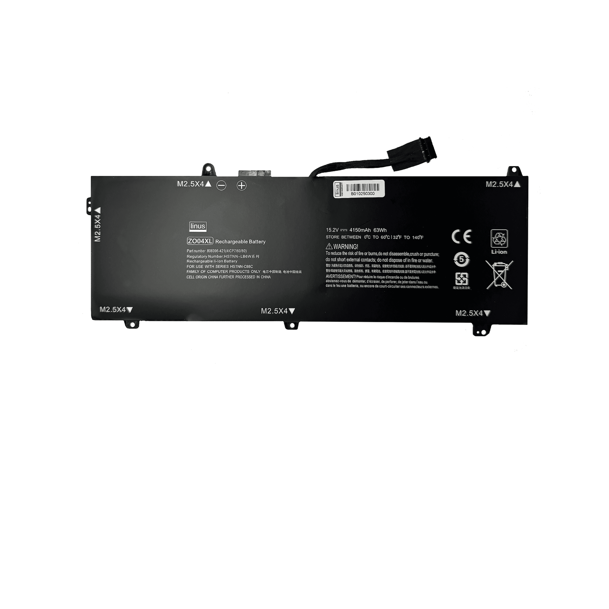باتري لپ تاپ اچ پي HP Laptop BATTERY ZBOOK STUDIO G3 ZO04 4150mAh