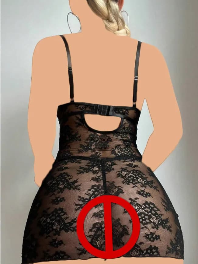 لباس خواب توری فنردار کوتاه MNG کد 2850303 — تصویر ۳