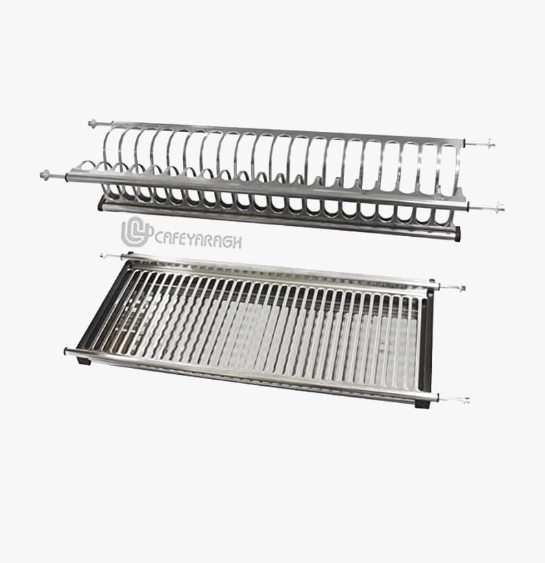 آبچکان دو طبقه داخل کابینت ام دی اف تمام استیل ملونی 9108 — تصویر ۲