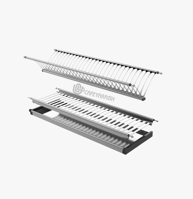 آبچکان دو طبقه داخل کابینت ام دی اف تمام استیل ملونی 9108 — تصویر ۴