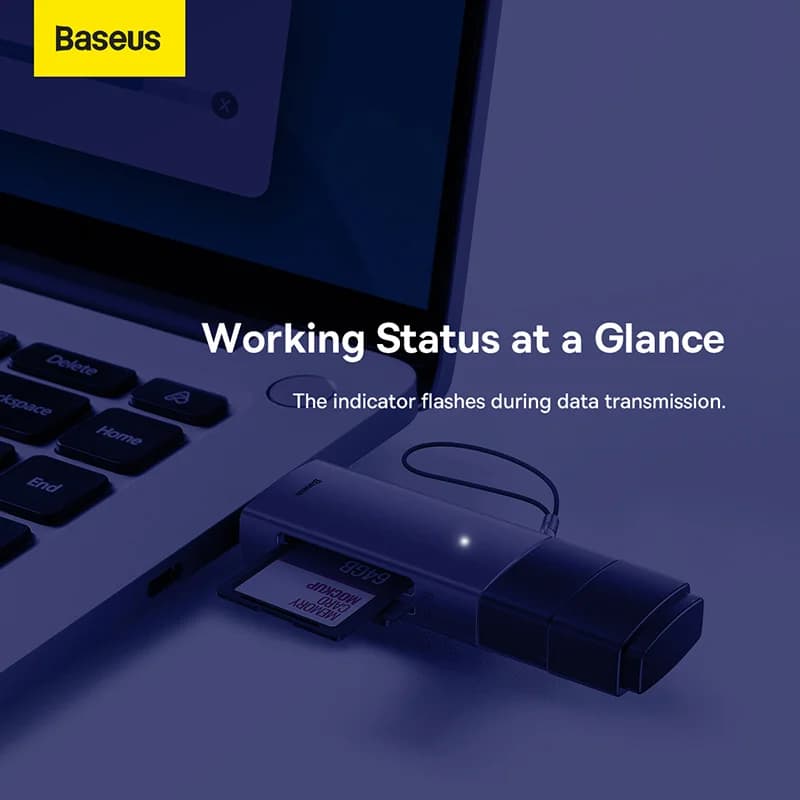 رم ریدر باسئوس مدل AirJoy USB-A+C to SD/TF — تصویر ۵