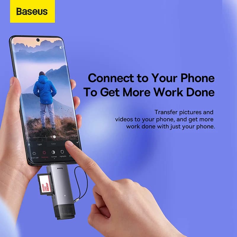 رم ریدر باسئوس مدل AirJoy USB-A+C to SD/TF — تصویر ۷