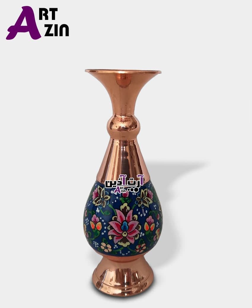 گلدان مسی میناکاری اصفهان ۱۶ سانتی مدل پرداز – کد : ۱۳۵۲