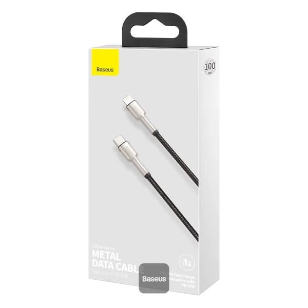کابل تبدیل USB-C به لایتنینگ باسئوس مدل Metal Data 20W طول 1 متر — تصویر ۴