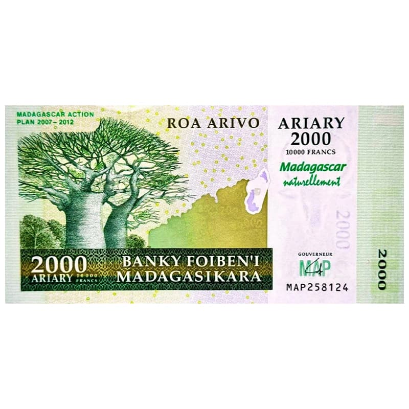 اسکناس 2000 آریاری ماداگاسکار 2007