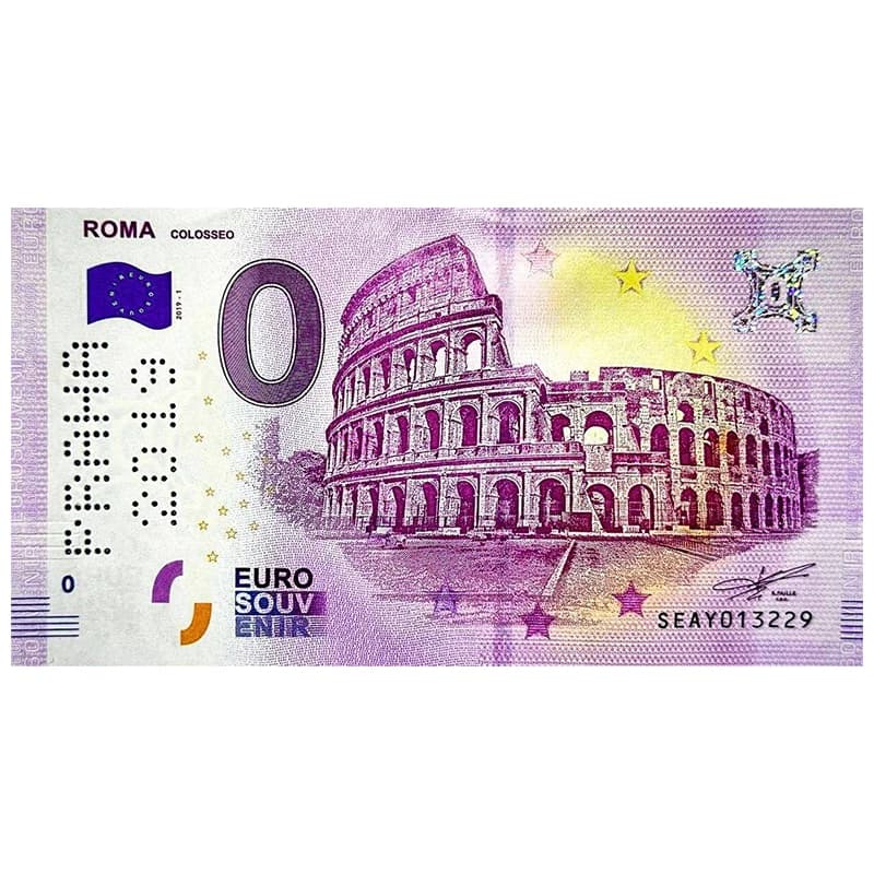 اسکناس صفر یورو کولوسئوم رم 2019 Roma Colosseo
