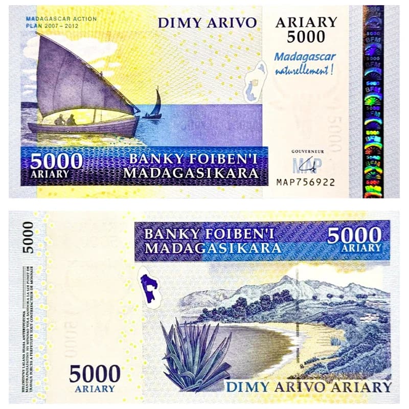 اسکناس 5000 آریاری ماداگاسکار 2007 — تصویر ۳