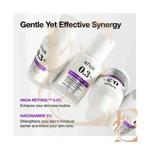 سرم ضد چروک و روشن کننده نانو رتینول 0.3% نیاسین آنوا — تصویر ۳