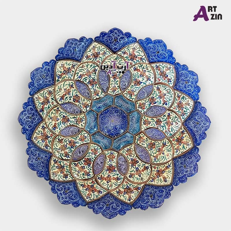 بشقاب میناکاری دیوارکوب اصفهان ۲۵ سانتی – کد : ۱ – ۱۳۰۷