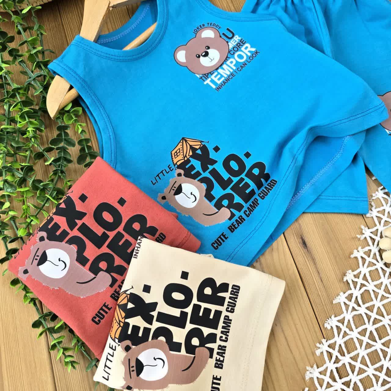 تاپ و شلوارک اسپرت خرس قهوه ای — تصویر ۵
