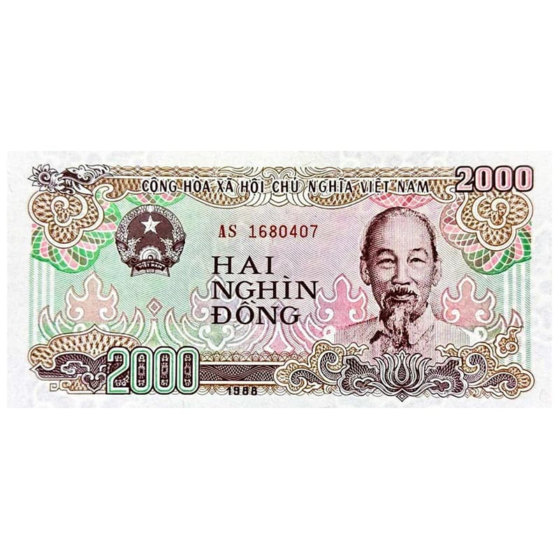 اسکناس 2000 دانگ ویتنام 1988